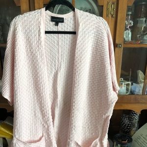 Lane Bryant light pink s/s sweater duster 22/24